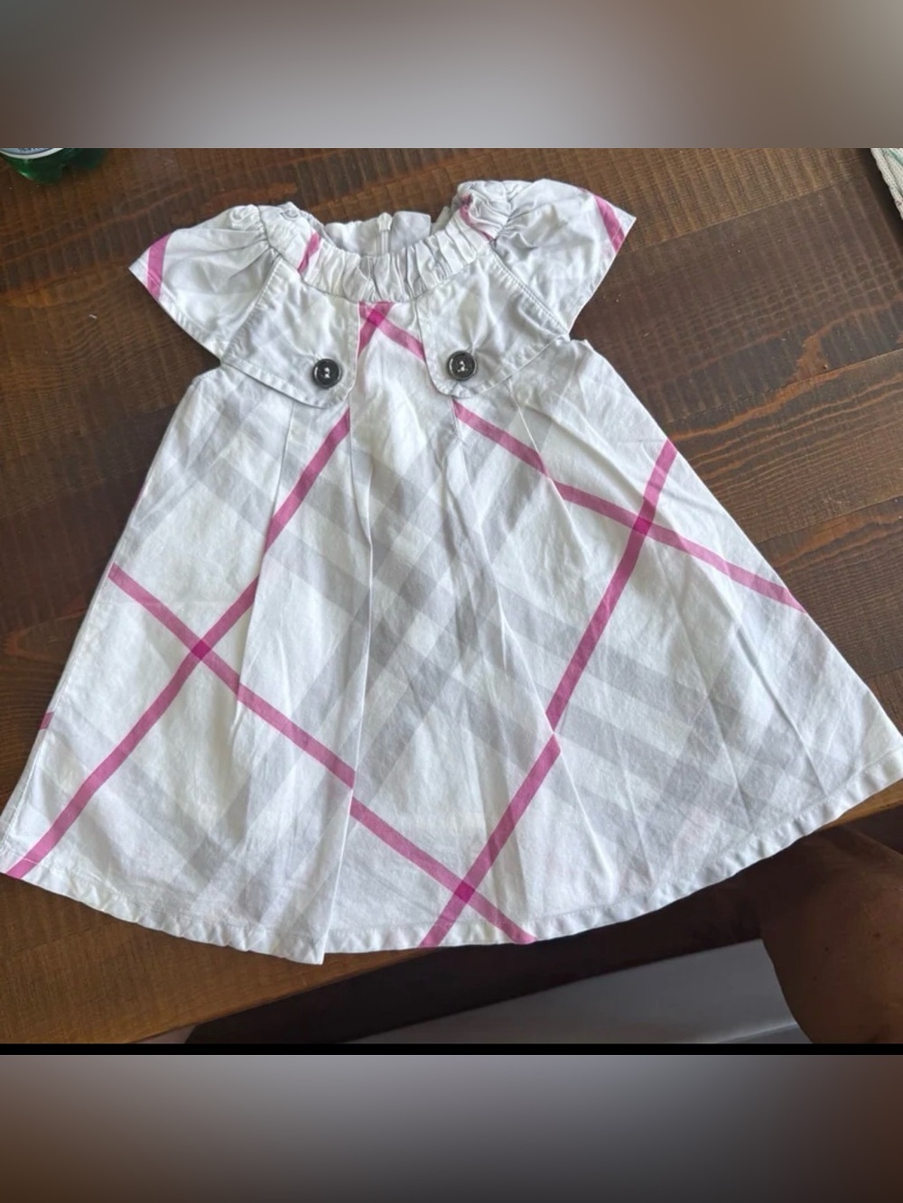 Burberry Baby kid dress 3/6 months Burberry shorts sleeves white red